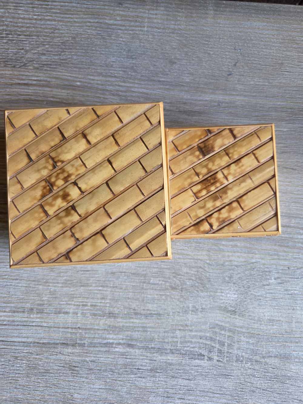 Stacking Bamboo Square Boxes 2  Sizes Crowning Touch Collection 3x3 And 4x4